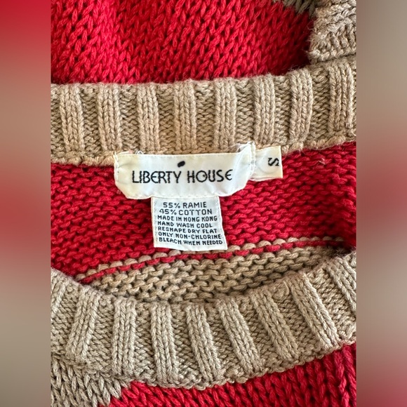 VINTAGE LIBERTY HOUSE CROCHET STRIPED TOP SIZE SMALL - Picture 4 of 4